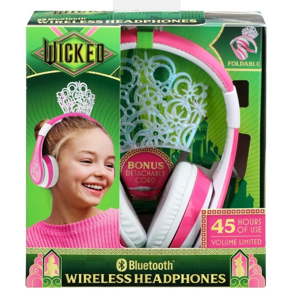 Wicked Bluetooth Wireless Foldable Headphones for Kids - Glinda - Picture 1 of 16